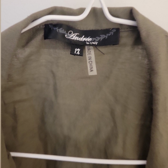Andree by unit womens zip vest size 1X Army green with embroidery - Picture 3 of 3